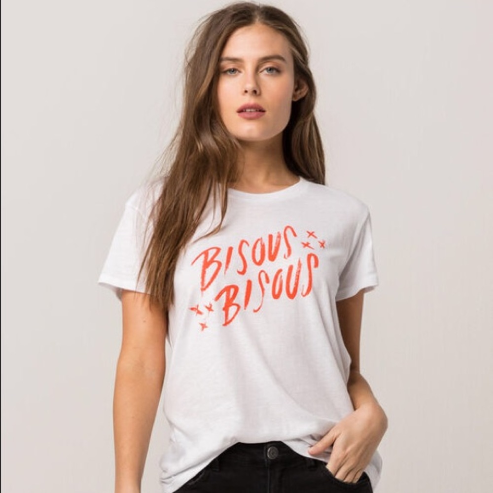 Amuse Society Bisous Bisous White T-shirt